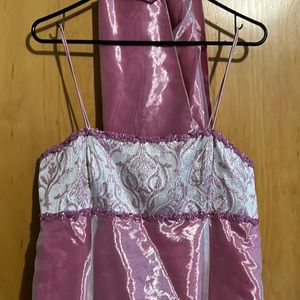 XL Fushia satin colored princess Ball Gown.